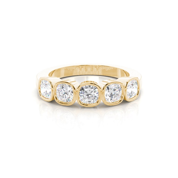 Bezel Setting Plain Five Stone Ring