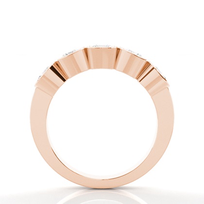 Cushion Rose Gold 5 Stone Diamond Rings