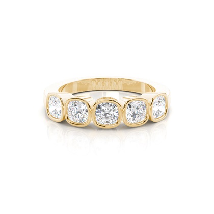 Yellow Gold 5 Stone Diamond Rings
