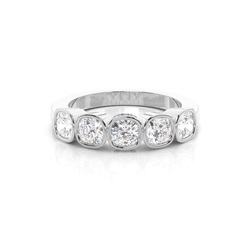 Bezel Setting Plain Five Stone Ring