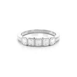 Bezel Setting Plain Five Stone Ring