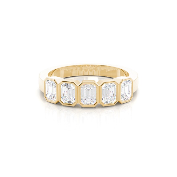 Bezel Setting Plain Five Stone Ring
