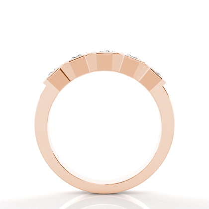 Emerald Rose Gold 5 Stone Diamond Rings