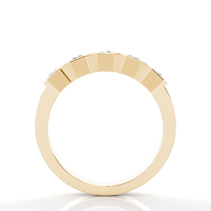 Emerald Yellow Gold 5 Stone Diamond Rings