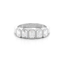 Bezel Setting Plain Five Stone Ring