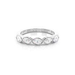 Bezel Setting Plain Five Stone Ring