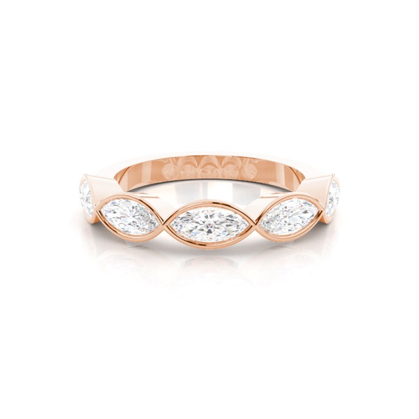 Bezel Setting Plain Five Stone Ring