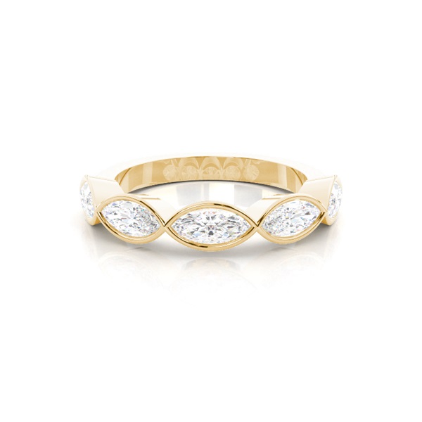 Bezel Setting Plain Five Stone Ring