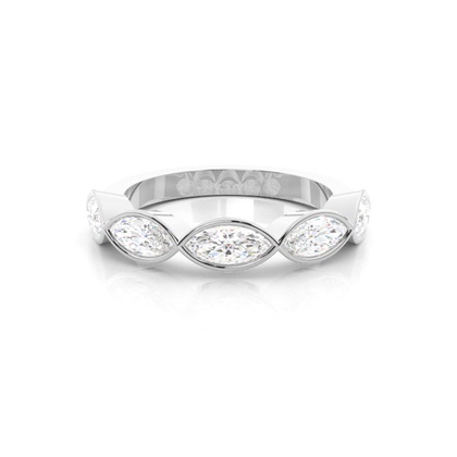 Bezel Setting Plain Five Stone Ring
