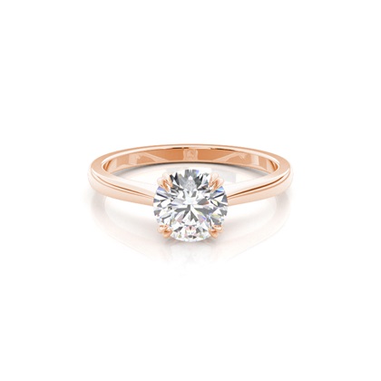 Rose Gold Simple Diamond Engagement Rings