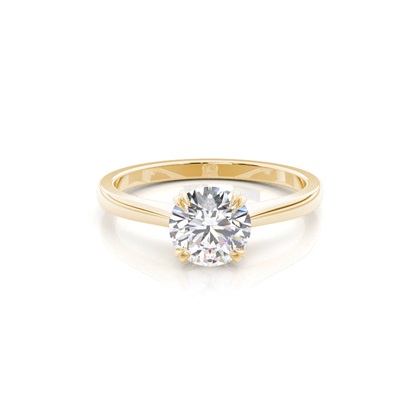 Yellow Gold Simple Diamond Engagement Rings