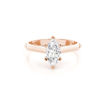 Marquise Rose Gold Solitaire Diamond Engagement Rings