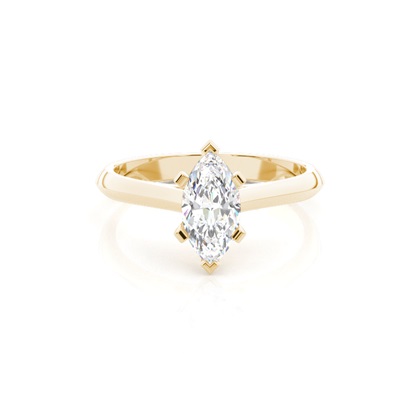 Marquise Yellow Gold Solitaire Diamond Engagement Rings