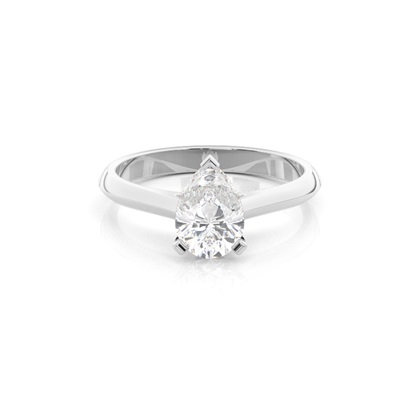 Pear Solitaire Diamond Rings