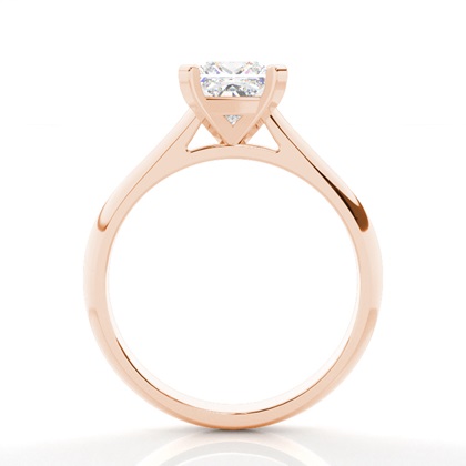 Princess Rose Gold Classic Solitaire Engagement Rings