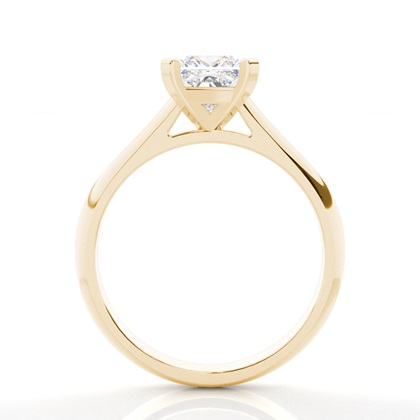 Princess Yellow Gold Classic Solitaire Engagement Rings