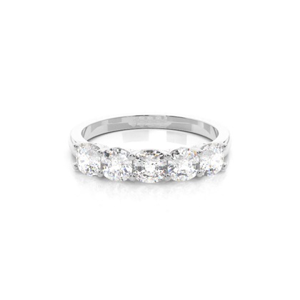 Cushion 5 Stone Diamond Rings