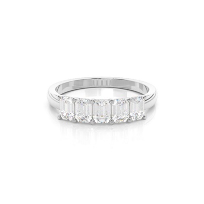 Emerald 5 Stone Diamond Rings