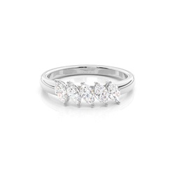 Prong Setting Plain Five Stone Ring