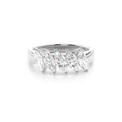 Prong Setting Plain Five Stone Ring