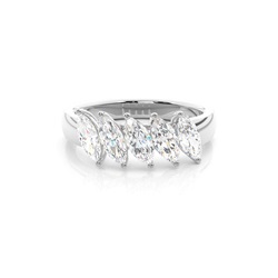Prong Setting Plain Five Stone Ring