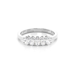 Prong Setting Plain Five Stone Ring