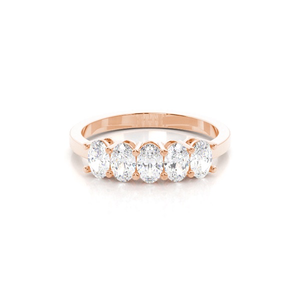 Prong Setting Plain Five Stone Ring
