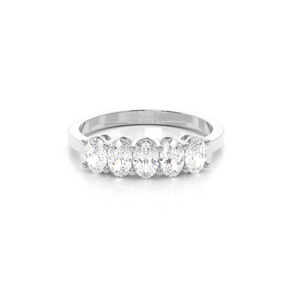 Prong Setting Plain Five Stone Ring