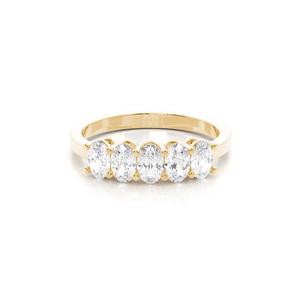 Prong Setting Plain Five Stone Ring