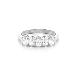 Prong Setting Plain Five Stone Ring