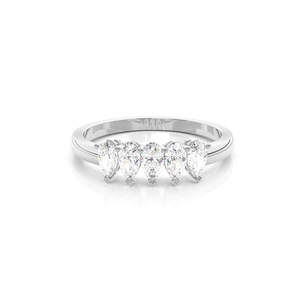 Prong Setting Plain Five Stone Ring