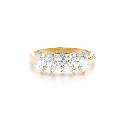 Yellow Gold 5 Stone Diamond Rings