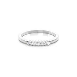 2-Draads Chaton Zetting Diamanten Halve Eeuwigheidsring