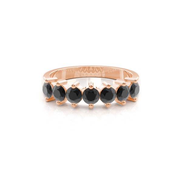 Half Eternity Black Diamond Ring