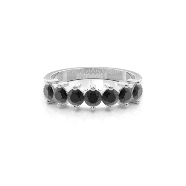 Half Eternity Black Diamond Ring