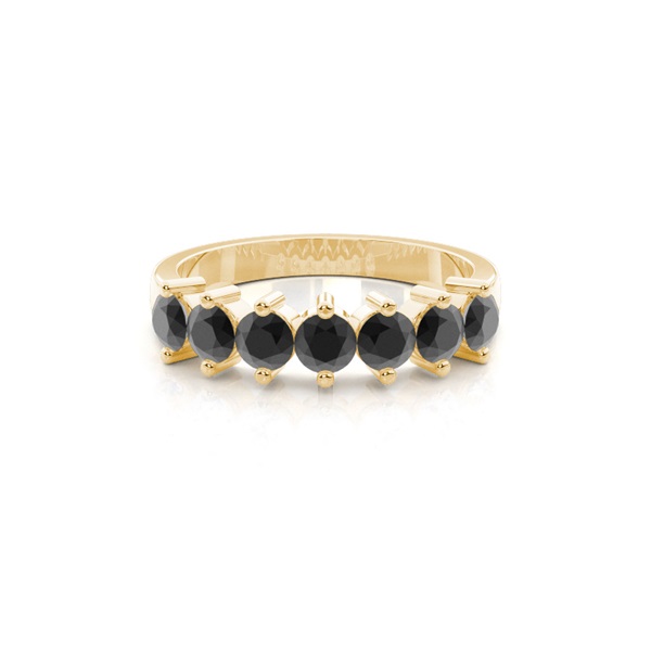 Half Eternity Black Diamond Ring