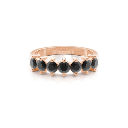 Half Eternity Black Diamond Ring