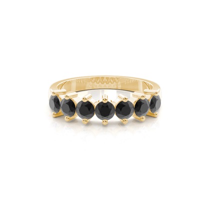 Half Eternity Black Diamond Ring