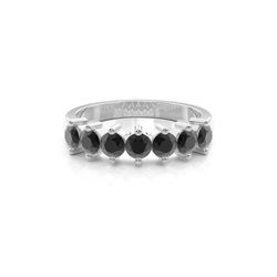 Half Eternity Black Diamond Ring