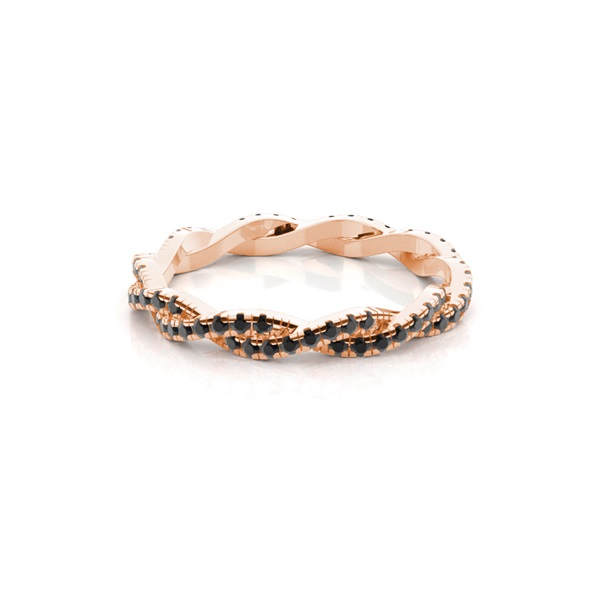 Pave Setting Full Eternity Black Diamond Ring