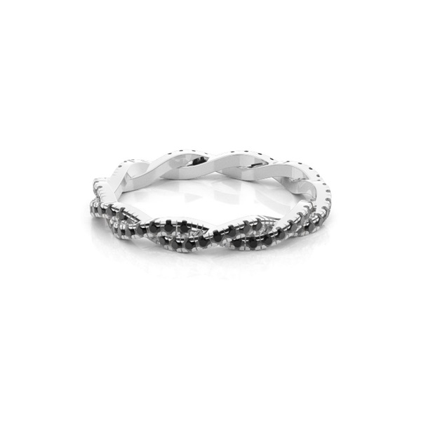Pave Setting Full Eternity Black Diamond Ring