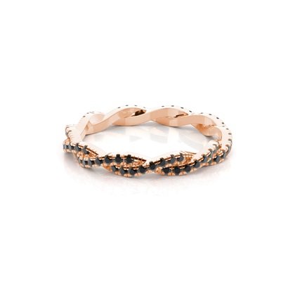 Pave Setting Full Eternity Black Diamond Ring