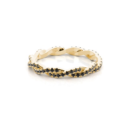 Pave Setting Full Eternity Black Diamond Ring