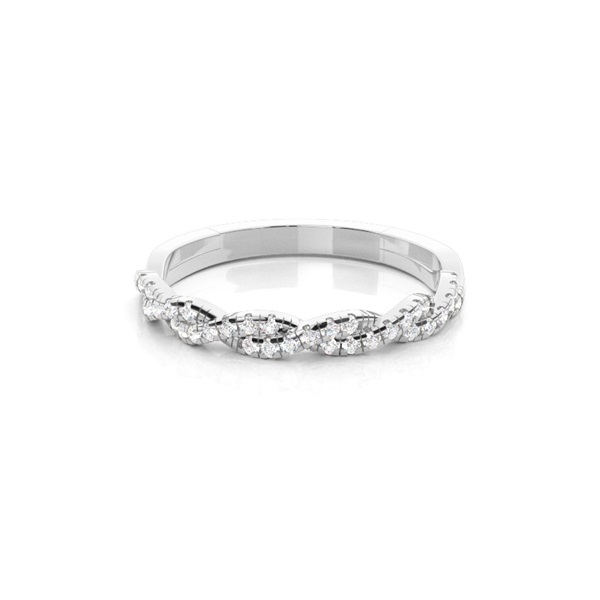 Prong Setting Half Eternity Round Diamond Ring