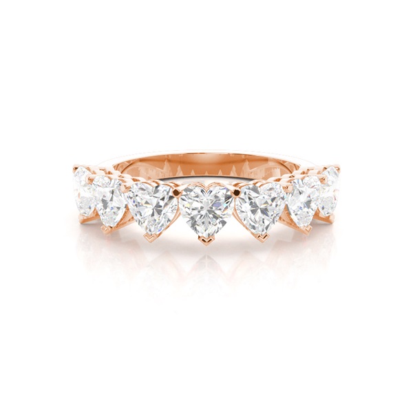 Prong Setting Heart Seven Stone Ring