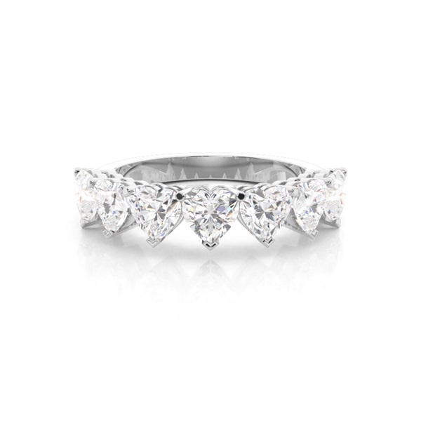 Prong Setting Heart Seven Stone Ring