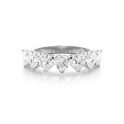 Prong Setting Heart Seven Stone Ring