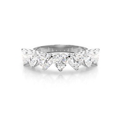 Prong Setting Heart Seven Stone Ring