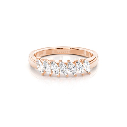 Marquise Rose Gold 7 Stone Diamond Rings