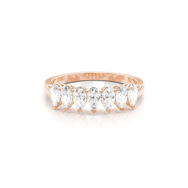 Prong Setting Pear Seven Stone Ring